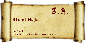Blond Maja névjegykártya